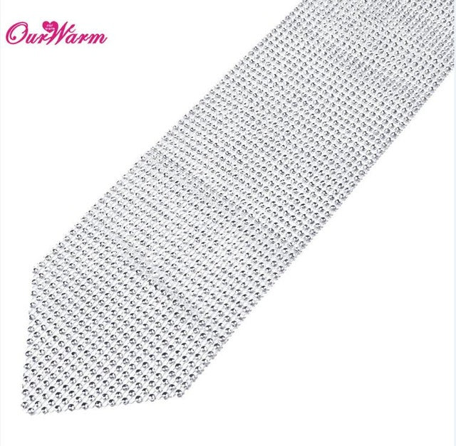 Luxury Table Runners 275*12CM Bling Sparkly Diamond Mesh Crystal Rhinestone Wedding Table Runner High Quality 6Colors 1Pcs/lot