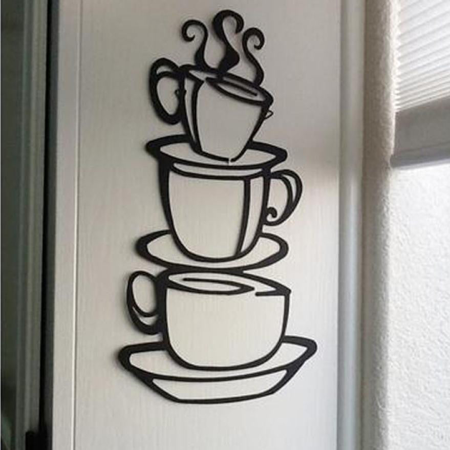 Removable DIY Coffee House Cup Decals Vinyl Wall Sticker