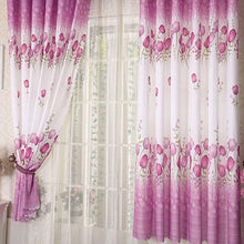 European and American Style curtains for living room Tulip Flower Calico Finished Product Cloth Window Screens Curtain cortinas