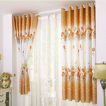 European and American Style curtains for living room Tulip Flower Calico Finished Product Cloth Window Screens Curtain cortinas