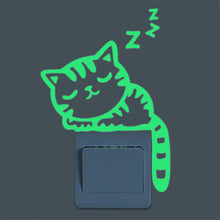 Cute Creative Cat Luminous Noctilucent Glow in the dark Switch Wall Sticker Home decoration