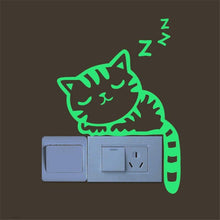 Cute Creative Cat Luminous Noctilucent Glow in the dark Switch Wall Sticker Home decoration