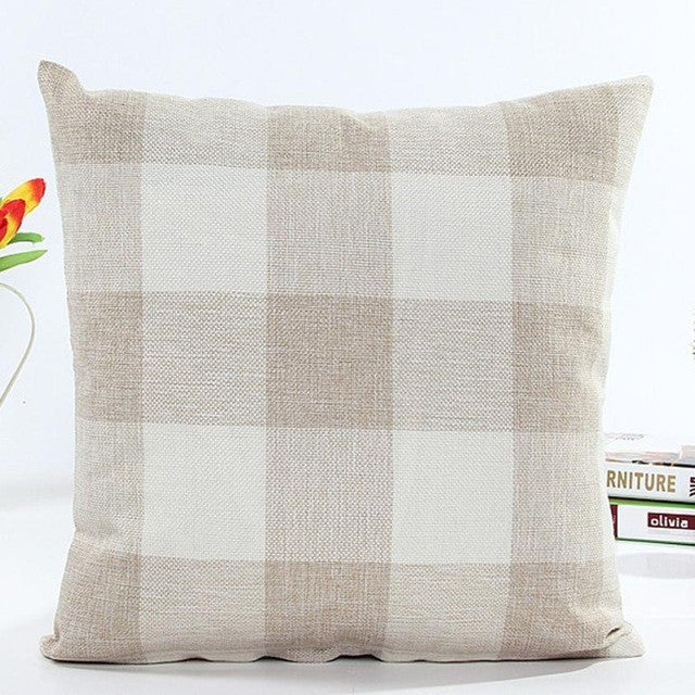 Super Deal  Plaid euro pillow cover