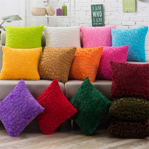 Pillowcase Cover Short Plush Cushion Colorful 43x43cm/17.7x17.7'' Cotton Home Decorative Throw Pillow Wedding Couch Pillows