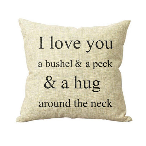 Super Deal Hot Sale I Love You A Bushel And A Peck Bed Home Pillow Case Cover XT
