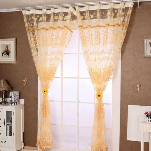 Brand new 2015 Window Curtains Floral Tulle Door Window Curtain Drape Panel Sheer Scarf Valances modern curtains for living room