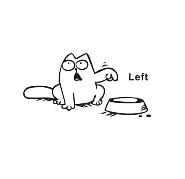 Left Right Newest DIY Funny Cat Need Food Home Decoration Wall Sticker Lovely Kitchen Pet Store Car Stickers For Kids Bedroom
