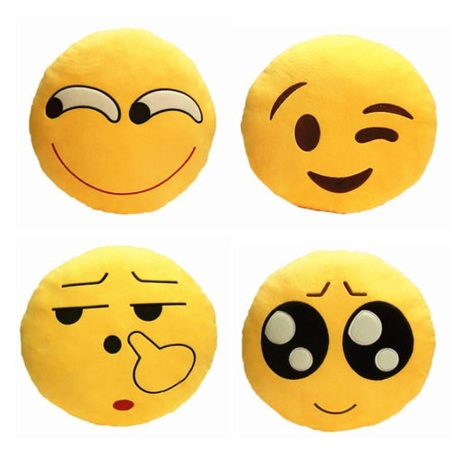 Super Deal  Expression Yellow Round Decorative Pillows