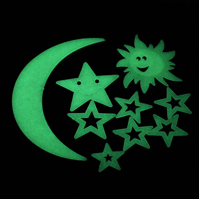 Stars Moon Sun Glow In The Dark Luminous Fluorescent Home Wall Stickers Decal
