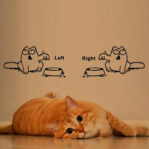 Left Right Newest DIY Funny Cat Need Food Home Decoration Wall Sticker Lovely Kitchen Pet Store Car Stickers For Kids Bedroom