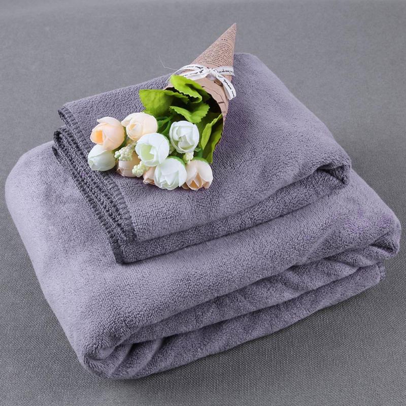 Microfiber Quick Dry Cleaning Cloth Towel+ Sports Gym Bath Blanket Set Multifunctional Gray Bath Towel Household Blanket