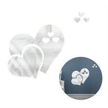 Removable 3D Love Heart Shaped Mirror Wall Stickers Mirror Style Modern Acrylic Stickers DIY Mural Home Decor