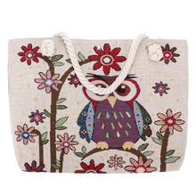 New Women Canvas Bag Braided Strap Cartoon Animal Printed Shoulder Bag Cartoon Printing Large Capacity Canvas Handbag Tote