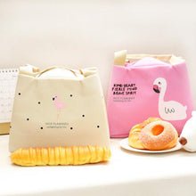 Girl Portable Insulated Lunch Bag Cartoon Flamingo Cooler Bags Thermal Food Picnic Lunch Bags Women Kids Lunch Box Tote