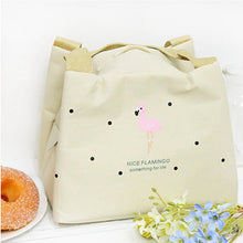 Girl Portable Insulated Lunch Bag Cartoon Flamingo Cooler Bags Thermal Food Picnic Lunch Bags Women Kids Lunch Box Tote