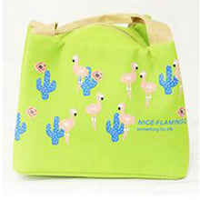Girl Portable Insulated Lunch Bag Cartoon Flamingo Cooler Bags Thermal Food Picnic Lunch Bags Women Kids Lunch Box Tote