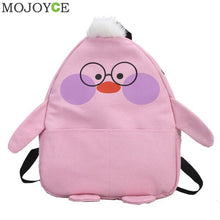 Glasses Duck Backpack for Teenagers Girls Women Autumn Canvas Backpack Leisure Thick Cute Cartoon Shoulder Bag Female Mochila