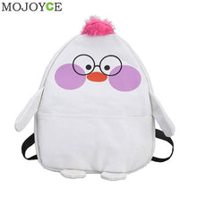 Glasses Duck Backpack for Teenagers Girls Women Autumn Canvas Backpack Leisure Thick Cute Cartoon Shoulder Bag Female Mochila