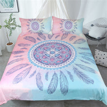 Mandala Bedding Set Pink and Blue Duvet Cover With Pillowcases
