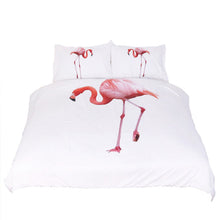 Pink Flamingo White Duvet Cover Set