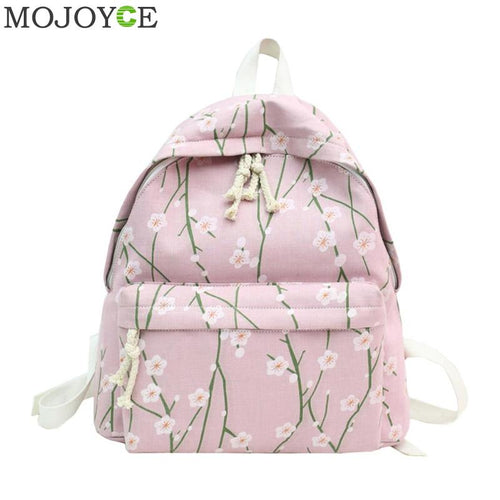 Floral Print Teenager Girls Backpack Preppy Style School Bookbag Women Canvas Cute Shoulder Bags Travel Princess Rucksacks 2018