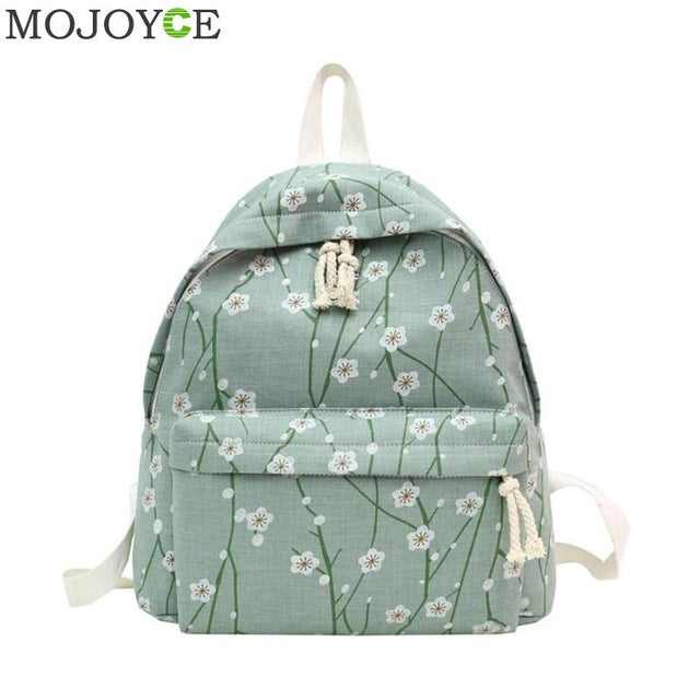 Floral Print Teenager Girls Backpack Preppy Style School Bookbag Women Canvas Cute Shoulder Bags Travel Princess Rucksacks 2018