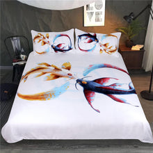 Eternal Bond by JoJoesArt Bedding Set Cryprinus Carp Duvet Cover Set Golden and Blue Bed Cover 3-Piece Auspicious Bedclothes