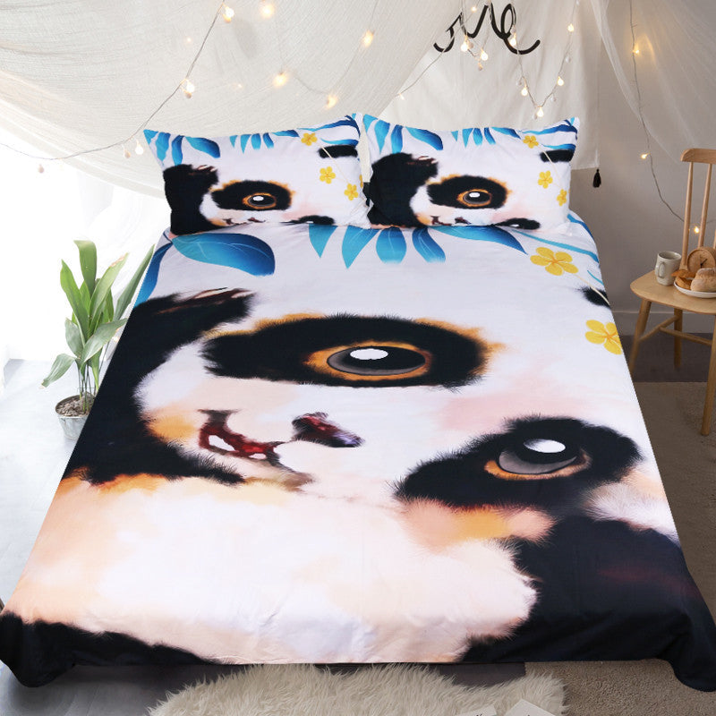 Panda Bedding Set Watercolor Printed Duvet Cover