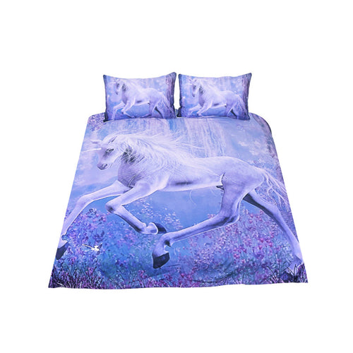 BeddingOutlet Purple Unicorn Bedding Set 3D Printed Quilt