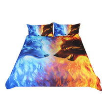 Fire and Ice by JoJoesArt Bedding Set Blue and Yellow 3D Quilt Cover With Pillowcases