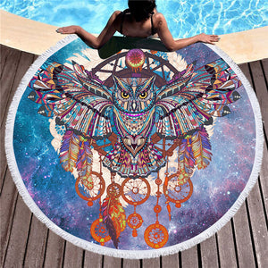 BeddingOutlet Large Round Beach Towel With Tassels