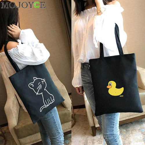 Fashion Lovely Print Cartoon Women's Shoulder Bag High Quality Portable Blank Handbag Hot sale Leisure School Bag Shopping Bags