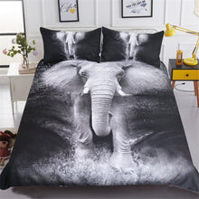 BeddingOutlet Elephant Bedding Set 3D Printed Duvet Cover Black and White Bed Cover Photography Bedclothes 3pcs