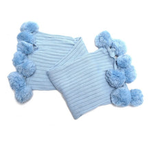 Cotton Pom Poms Blanket 90x90cm Throw Lounge Cover Mat Carpet Knitted Quilt Bedsheet Home Office Bedding Decoration Textiles