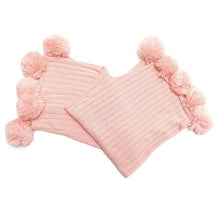 Cotton Pom Poms Blanket 90x90cm Throw Lounge Cover Mat Carpet Knitted Quilt Bedsheet Home Office Bedding Decoration Textiles