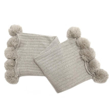 Cotton Pom Poms Blanket 90x90cm Throw Lounge Cover Mat Carpet Knitted Quilt Bedsheet Home Office Bedding Decoration Textiles