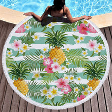 Round Flamingos Mandala Tapestry 150cm Summer Beach Towels Bedspread Yoga Mat Blanket Home Decoration Wall Hanging with Tassel