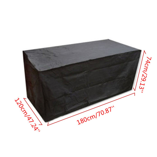 Outdoor Furniture Sofa Cover 180*120*74cm Garden Patio Chair Waterproof Polyester + PVC Coated Table Desk Black Silver Color